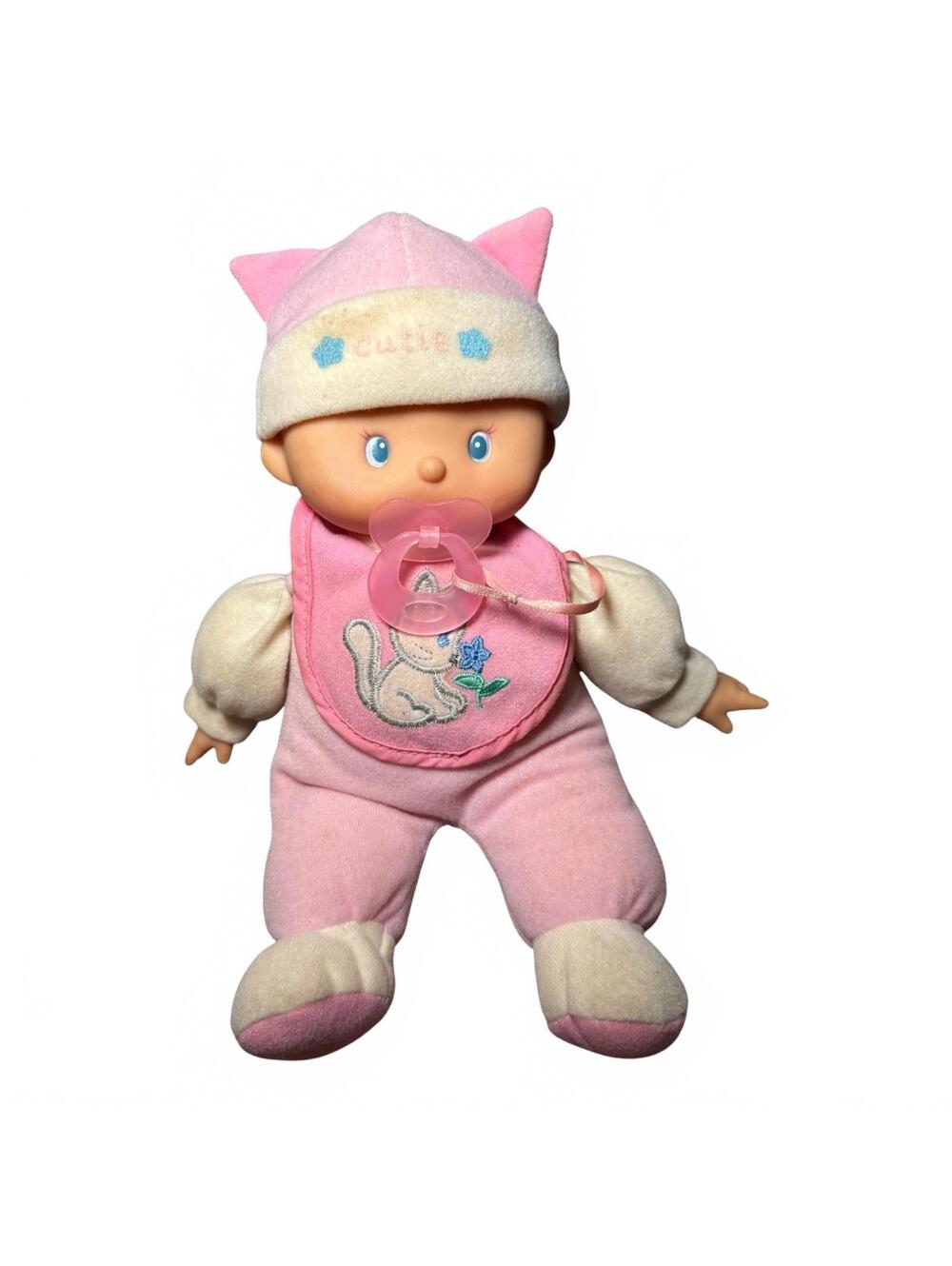 2000 Hong Kong City Toys Doll Plus Pink White Pajamas w/Kitten Vtg FC
